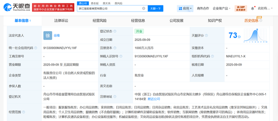 海馬體跨界布局 成立海笙星商貿公司，注冊資本1000萬進軍工藝美術品與禮儀用品市場